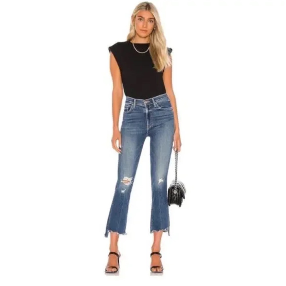MOTHER The Insider Crop Step Chew Jeans 28 Dancing On Coals